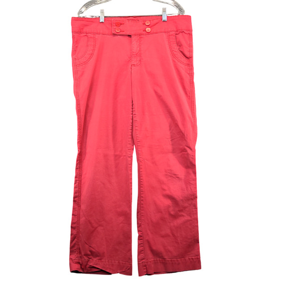 Lee Women's One True Fit Lower On The Waist Pants Red 16M Flat Front - Picture 1 of 10